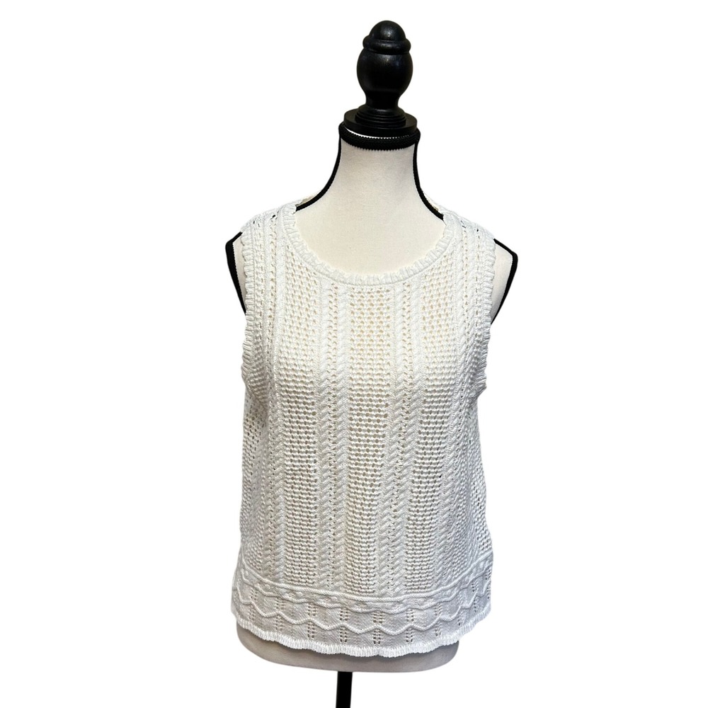 Kirundo Sleeveless Knit Crochet Tank Top - Lightweight Sweater‎ Vest Small